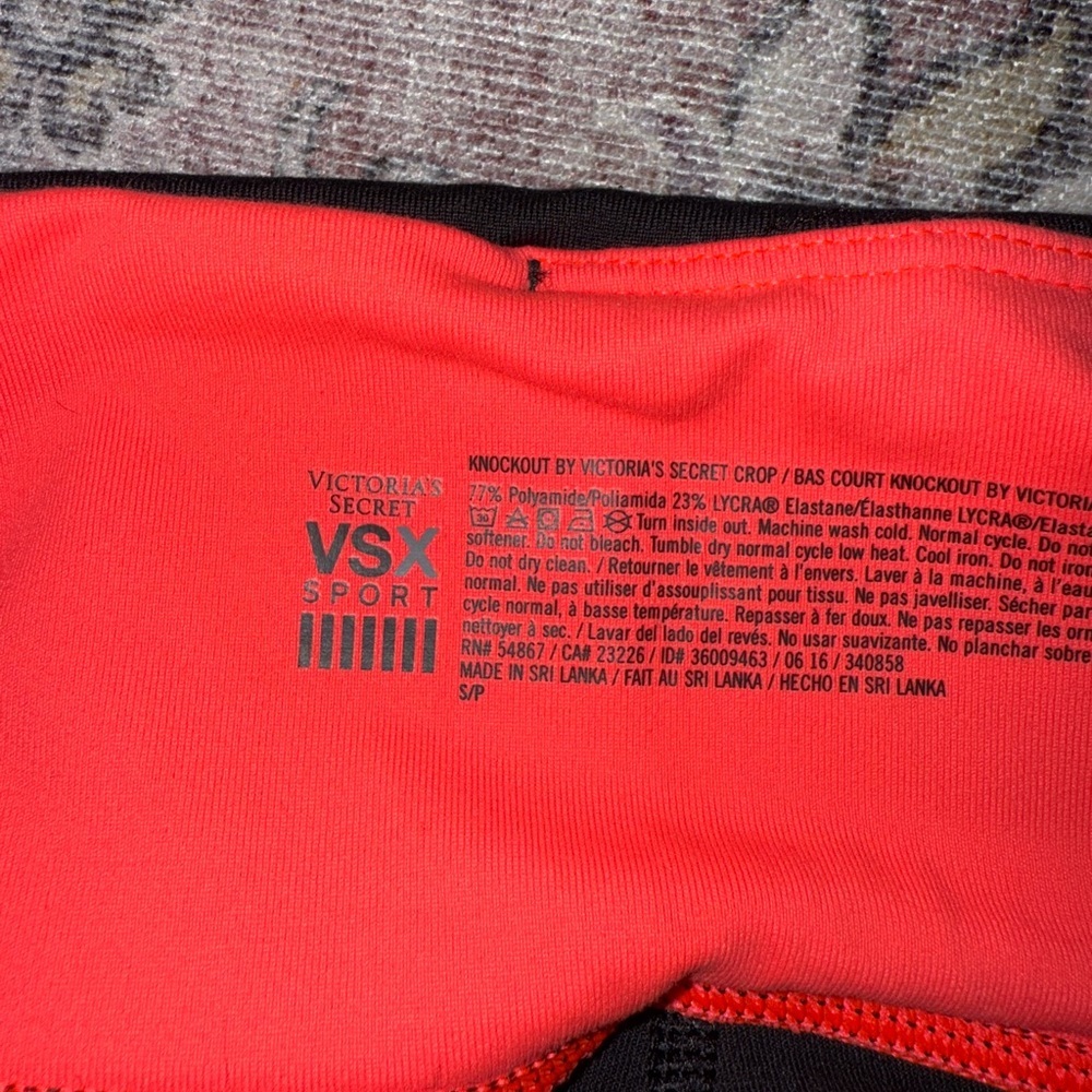 Victoria's Secret Women’s Black Cropped Leggings with Rainbow Logo - Picture 2 of 3